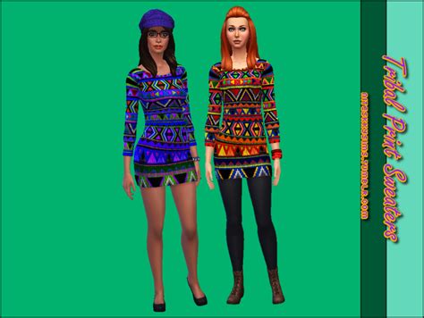 My Sims 4 Blog Tribal Print Sweaters By Niteskkysims
