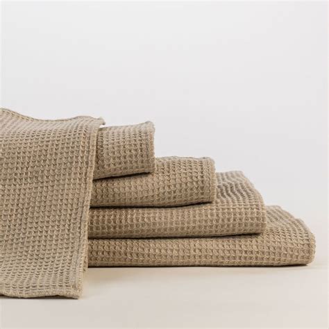 Lukina Linen Waffle Weave Bath Towels Anichini Linen Bath Linens