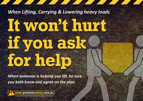 Workplace Safety And Health Slogan When Lifting It Wont Hurt If You