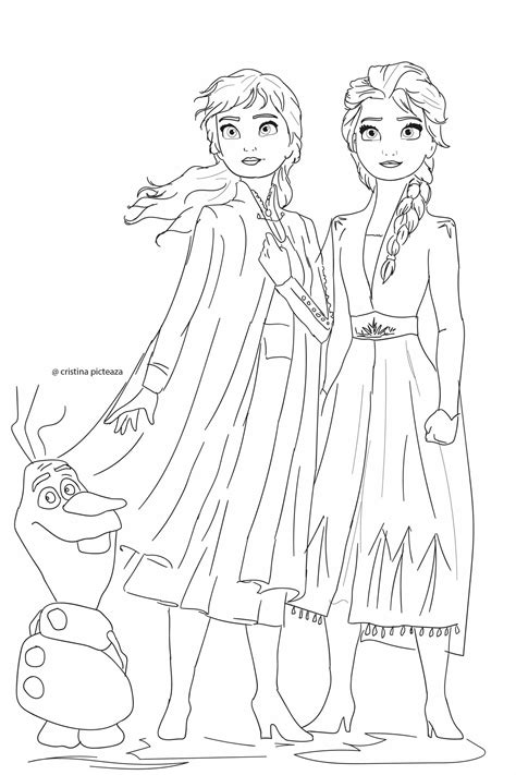 Elsa Coloring Pages Frozen 2 Kinosvalka