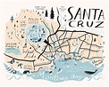 Santa Cruz on Behance | Illustrated map, Santa cruz, California travel ...