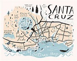 Santa Cruz on Behance | Illustrated map, Santa cruz, California travel ...