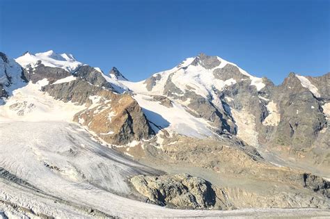 Berg Piz Bernina Biancograt Bovalhütte Morteratsch Graubünden