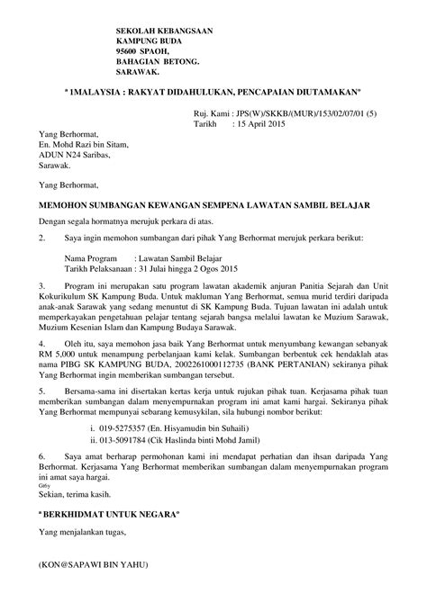 Docx Surat Mohon Sumbangan Yb Dokumentips