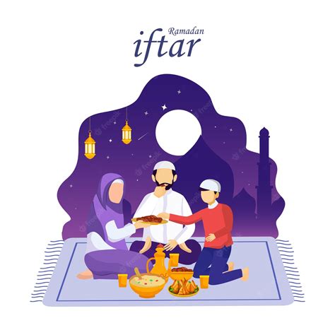 Premium Vector Ramadan Kareem Iftar Party Celebration Flyer Concept