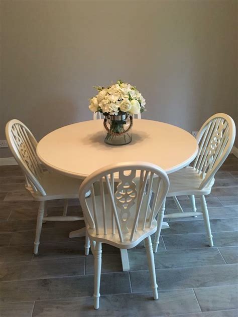 Our round tables come in all different colors and finishes. Round wooden kitchen table & 4 chairs | in Newtownards ...