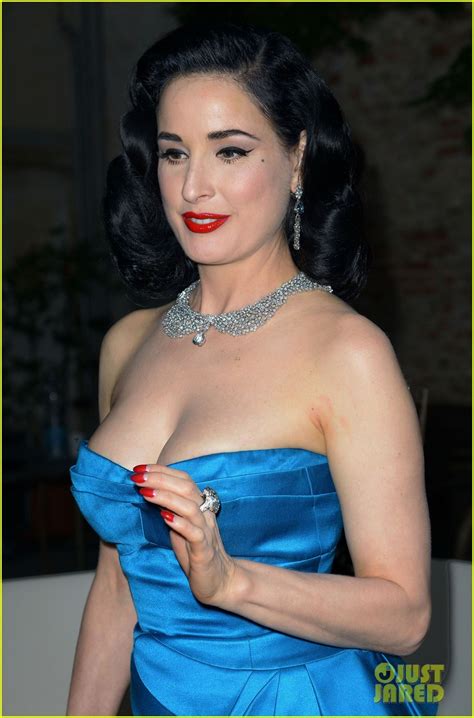 Dita Von Teese Is Lady In Blue At Pasquale Bruni Secret Garden Cocktail