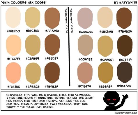 Hex Color Codes Skin Color Palette Skin Color