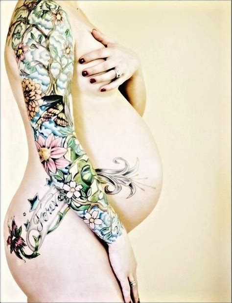 Tattooed And Pregnant And Beautiful Mom Tattoos Girls With Sleeve Tattoos Body Art