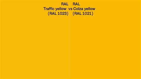 Ral Traffic Yellow Vs Colza Yellow Side By Side Comparison