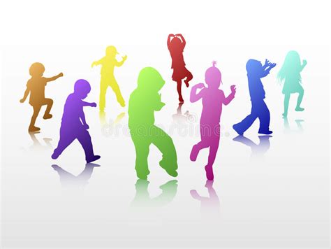 Dancing Children Silhouettes Stock Vector Illustration Of Dancing