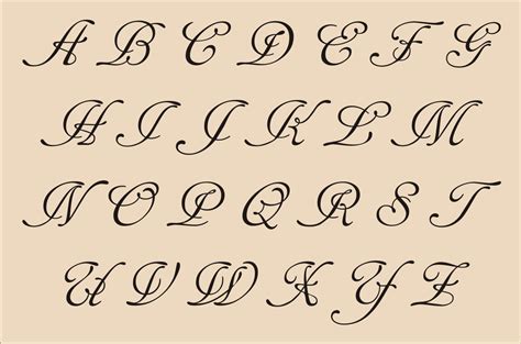Cursive Alphabet Free Printable Fancy Letter Stencils Inside My Arms