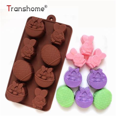 Transhome 3d Silicone Molds 8 Holds Easter Rabbit Mold Easter Eggs