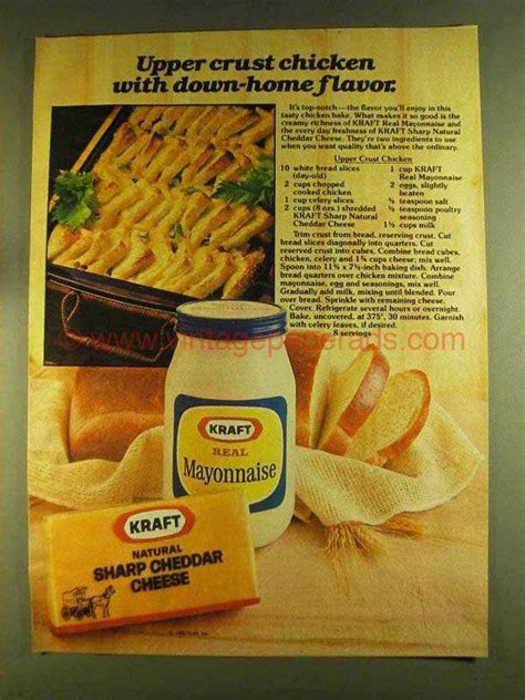 The ingredients, and the cost of natural/organic alternatives. 1980 Kraft Mayonnaise and Sharp Cheddar Cheese Ad ...
