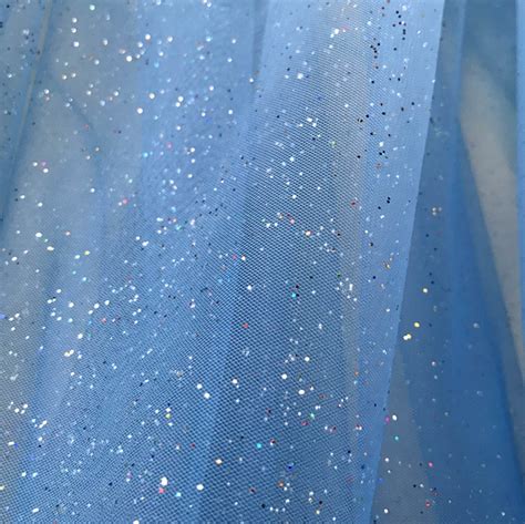 Sparkle Glitter Gradient Blue Colour Soft Tulle Sewing Tulle Fabric So