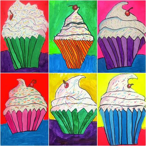 Art Eat Tie Dye Repeat 4th Grade Wayne Thiebaud Cupcakes