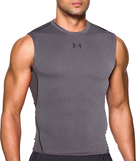 Under Armour Heatgear Armour Compression Sleeveless Shirt In Carbon