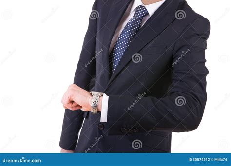 Businessman Checking Time On His Wristwatch Stock Photo Image Of