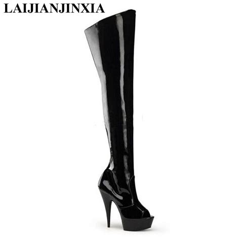 Laijianjinxia 15cm High Height Sex Boots Womens Heels Round Top Thin