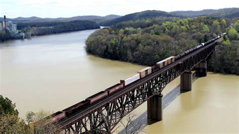 Northbound Norfolk Southern Train Crossing The Cumberland River At