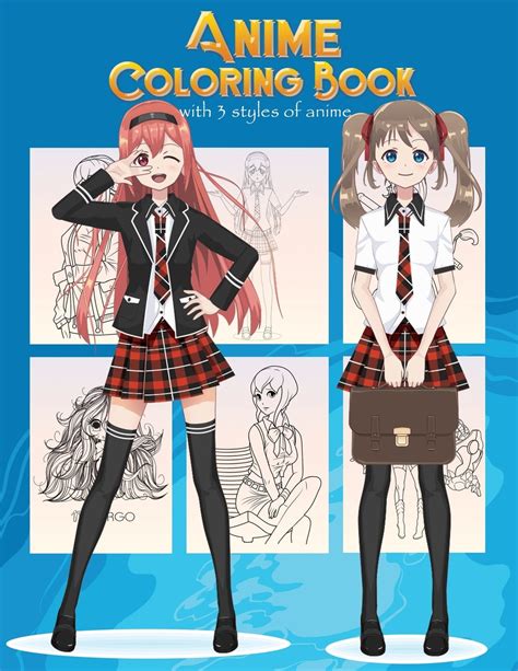 Anime Coloring Book With 3 Styles Of Anime Adorable Ubuy South Africa