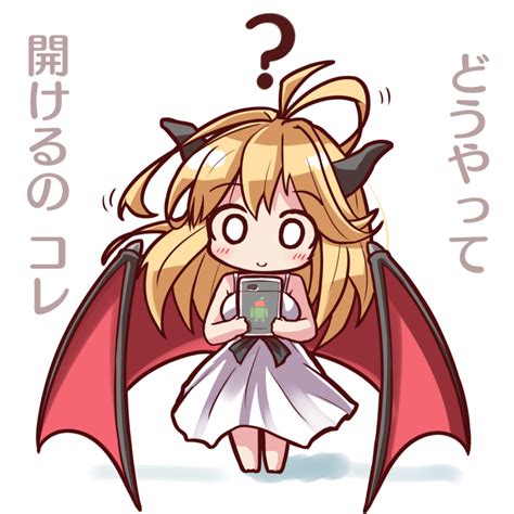 Safebooru 1girl Blonde Hair Breasts C Chibi Commentary Request Highres Horns Long Hair
