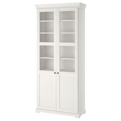 Liatorp Bookcase With Glass Doors White 96x215 Cm Ikea