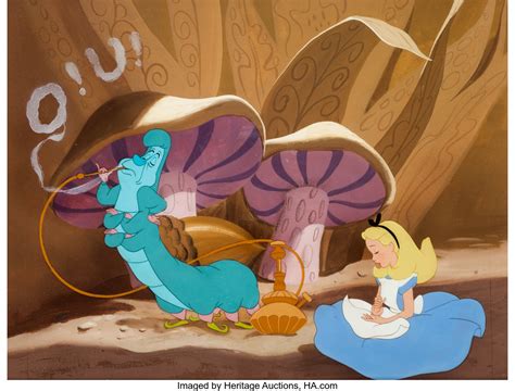 Alice In Wonderland Alice And The Caterpillar Production Cels Lot