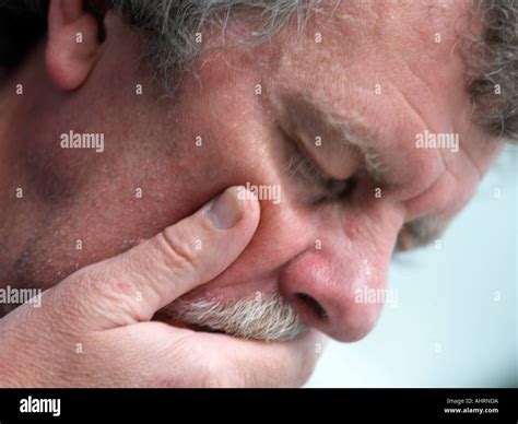 Man Choking Hand Across Face Stock Photo Alamy