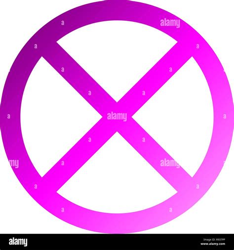 No Sign Purple Thin Gradient Isolated Vector Illustration Stock