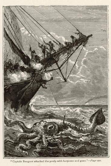 20000 Leagues Under The Sea Attacking A Giant Squid Photographic