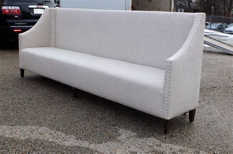 Pottery barn chatham outdoor wood corner banquette bench natural cushion new! Upholstered High Back Banquette For Sale at 1stdibs