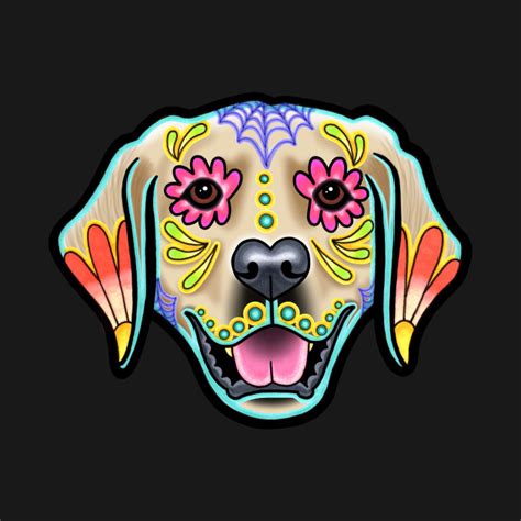 Golden Retriever Day Of The Dead Sugar Skull Dog Golden Retriever