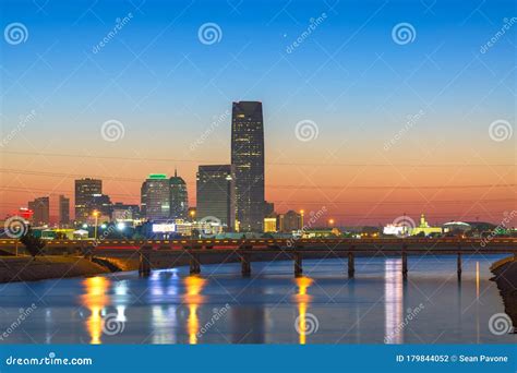 Oklahoma City Oklahoma Usa River And Skyline Stock Photo Image Of