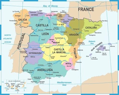 Mapa Da Espanha Europa Destinos