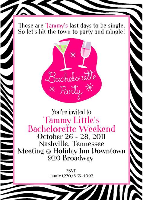 funny bachelorette party invitation wording