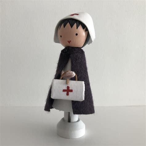 Nurse Yo Small Wooden Doll Made By Marydollpins Nurse Etsy