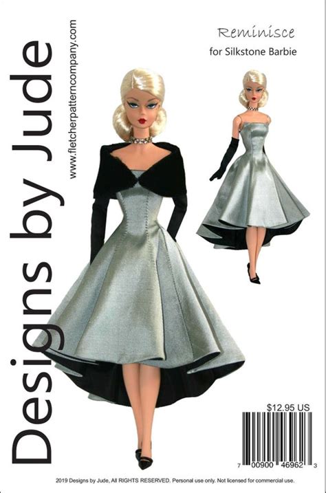 pdf doll clothes sewing pattern for silkstone barbie reminisce etsy barbie clothes patterns