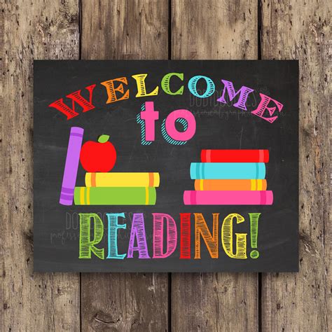 Reading Sign Library Welcome To Reading Classroom Signs Etsy