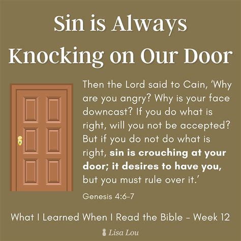 Sin Is Always Knocking On Our Door