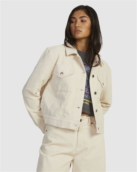 Rvca Roy Cord Jacket Cream Surfstitch