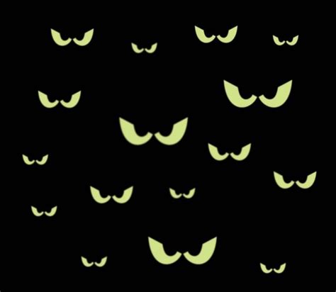 16 Spooky Eyes Glow In The Dark Removable Wall Decal Free