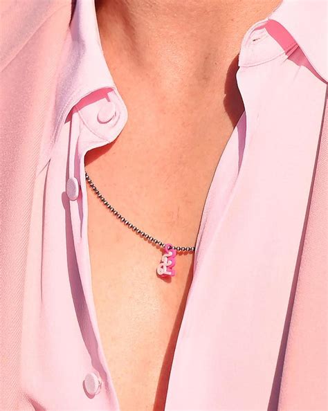 Ryan Gosling Wears Sweet ‘e Necklace For Eva Mendes At ‘barbie La Premiere Photos