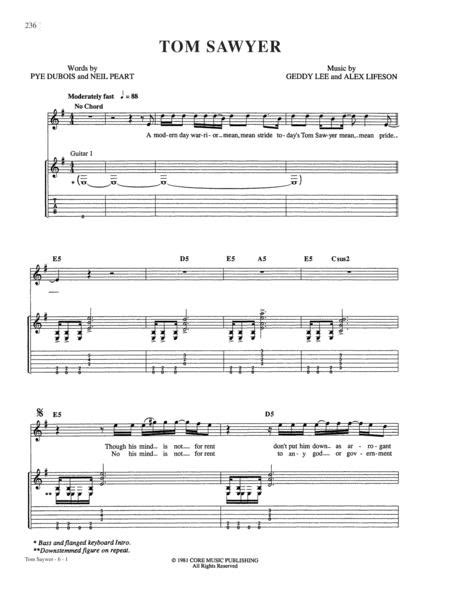 Tom Sawyer By Rush Digital Sheet Music For Download And Print Ax00