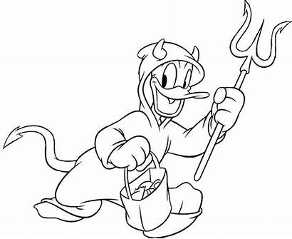 Devil Coloring Pages Halloween Disney Donald Sheets