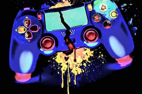 Neon Playstation Controller Wallpaper Parketis