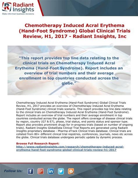 Chemotherapy Induced Acral Erythema Hand Foot Syndrome Global