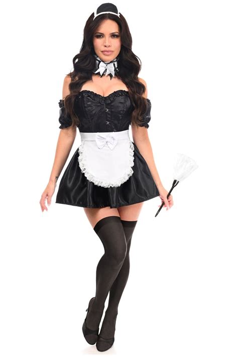 Daisy Corsets Top Drawer 6 Pc Frisky French Maid Corset Costume