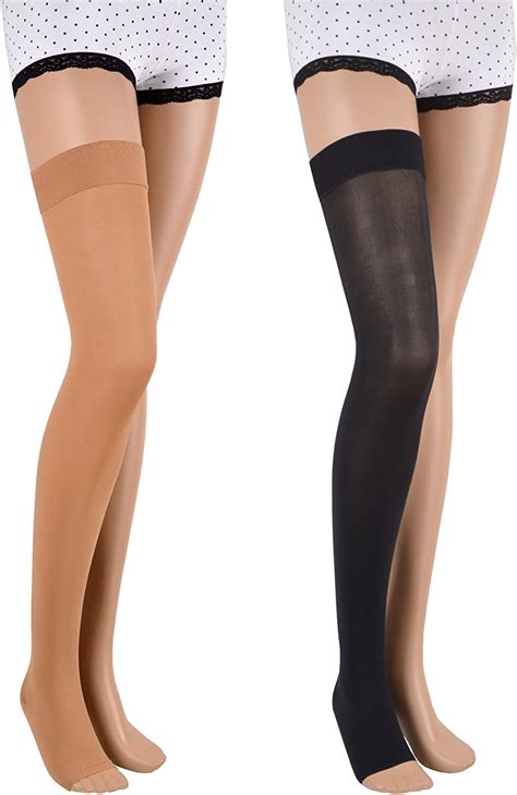 23 32 mmhg assistica® medical compression stockings class 2 open toe thigh high socks 158 170