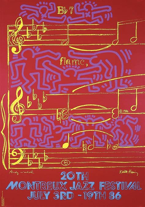 Original 1986 Montreux Jazz Poster Haring Warhol P By